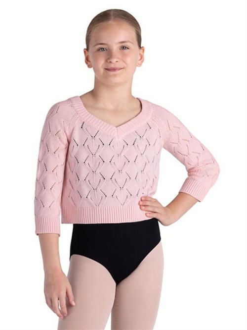 Bloch cropped rosa balletstrik til piger