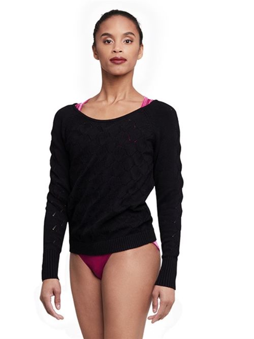 Bloch lang balletstrik med v-neck i sort