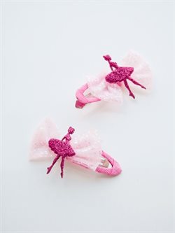 Hårclips med balletdanser og tutu - pink-rosa